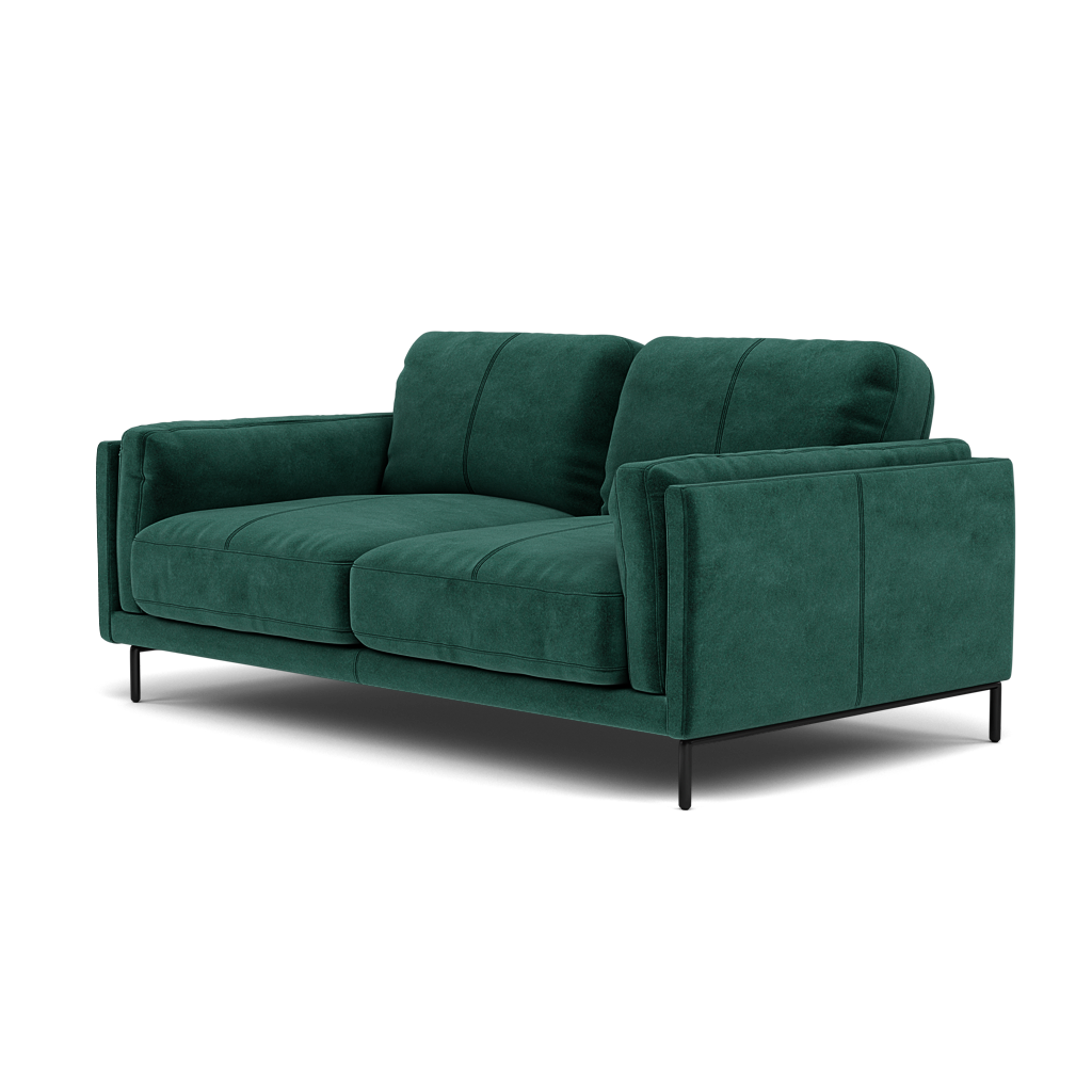 Morris 2 Seater Sofa - 2 Seater Sofa Fabric — FAB-MEG-37  EMERALD GREEN, gallery image 3