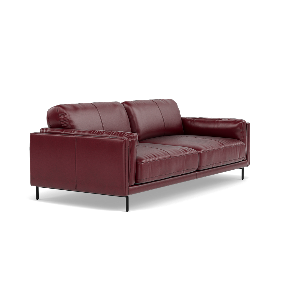 Morris 3 Seater Small Sofa - 2.5 Seater Sofa Compact Cat 20 — BV-035C DEEP RED, gallery image 1