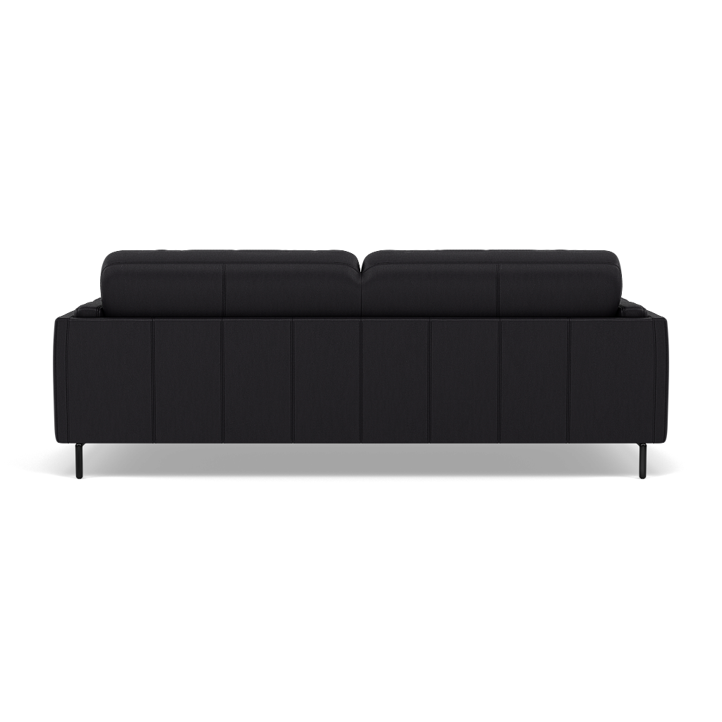 Morris 3 Seater Small Sofa - 2.5 Seater Sofa Compact Cat 25 — NC-023C BLACK, gallery image 2