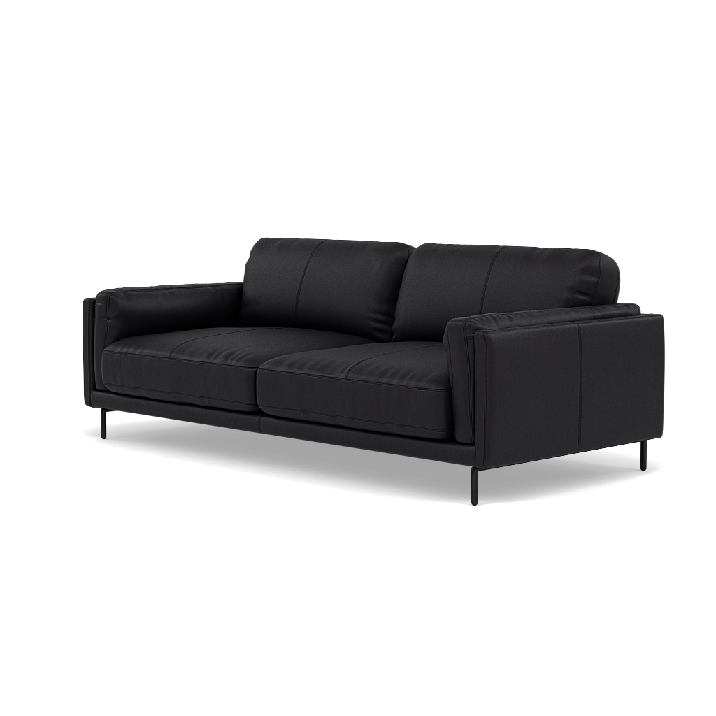 Morris 3 Seater Small Sofa - 2.5 Seater Sofa Compact Cat 25 — NC-023C BLACK, gallery image 3