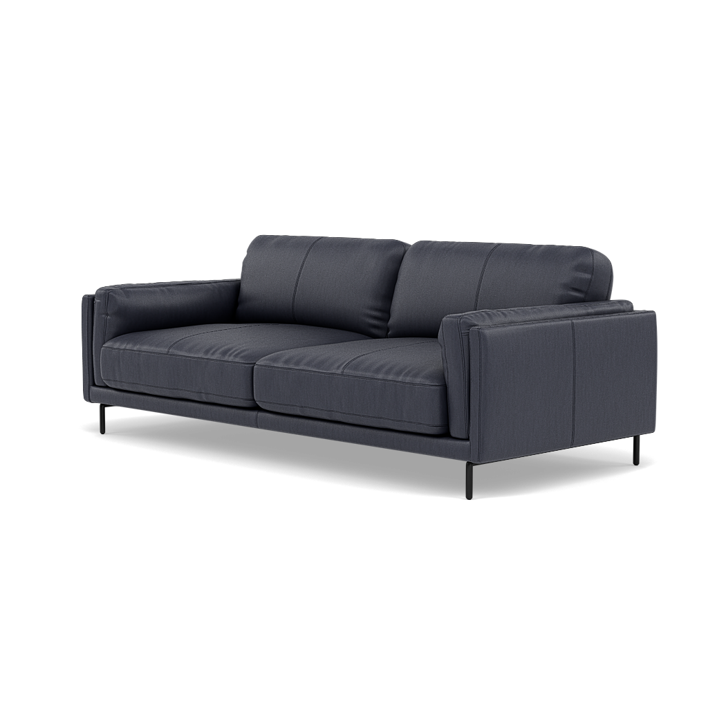 Morris 3 Seater Small Sofa - 2.5 Seater Sofa Compact Cat 25 — NC-036C NAVY BLUE, gallery image 3