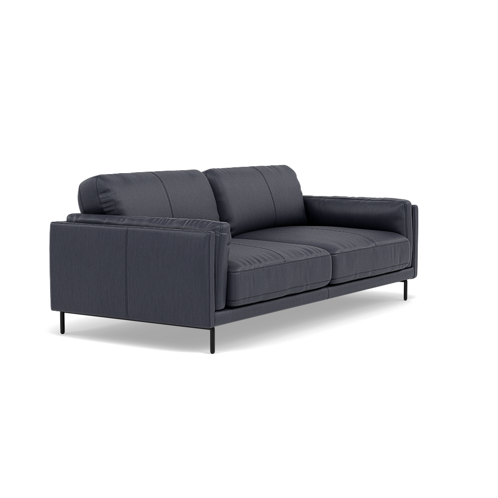 Morris 3 Seater Small Sofa - 2.5 Seater Sofa Compact Cat 25 — NC-036C NAVY BLUE, gallery image 1