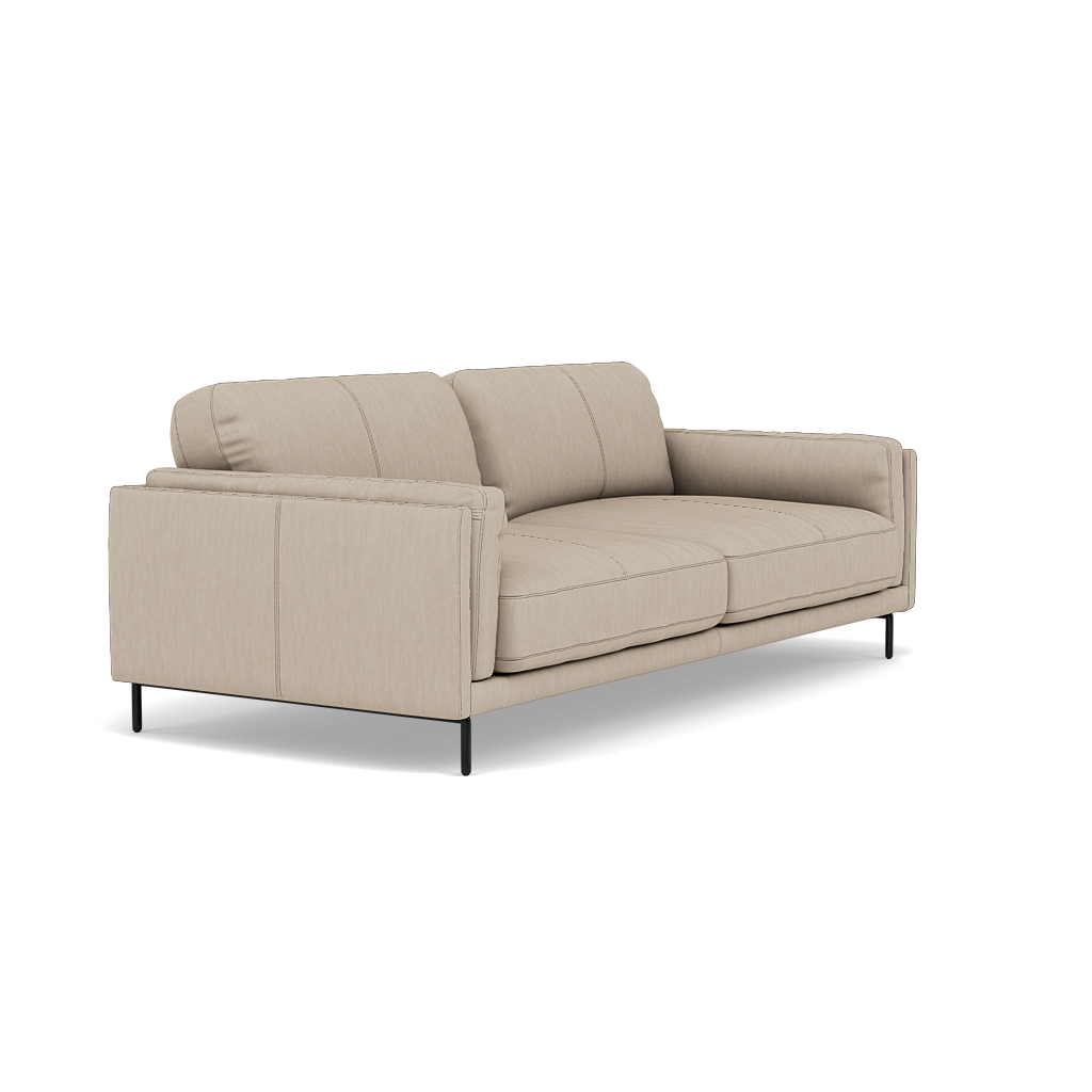 Morris 3 Seater Small Sofa - 2.5 Seater Sofa Compact Cat 25 — NC-039C PEBBLE, gallery image 1