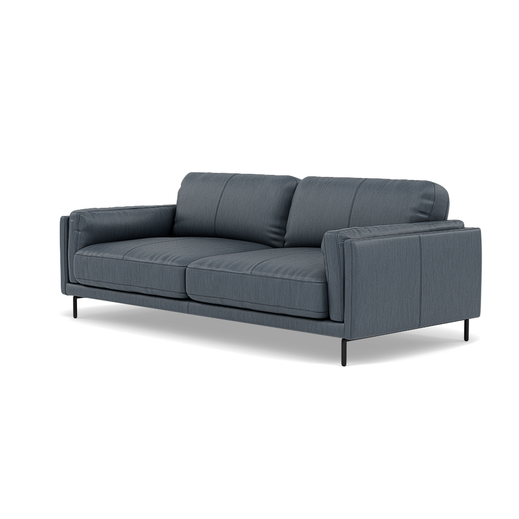 Morris 3 Seater Small Sofa - 2.5 Seater Sofa Compact Cat 25 — NC-313E OCEAN BLUE, gallery image 3