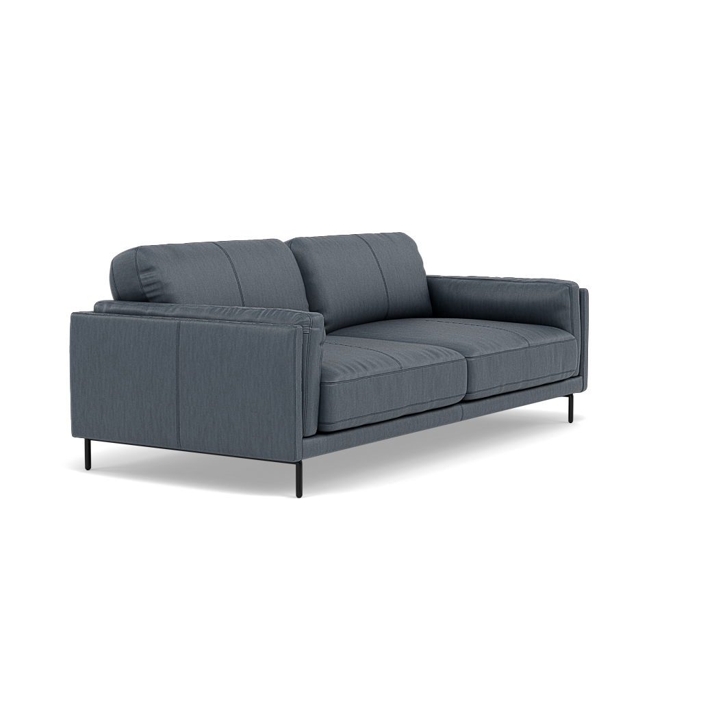 Morris 3 Seater Small Sofa - 2.5 Seater Sofa Compact Cat 25 — NC-313E OCEAN BLUE, gallery image 1