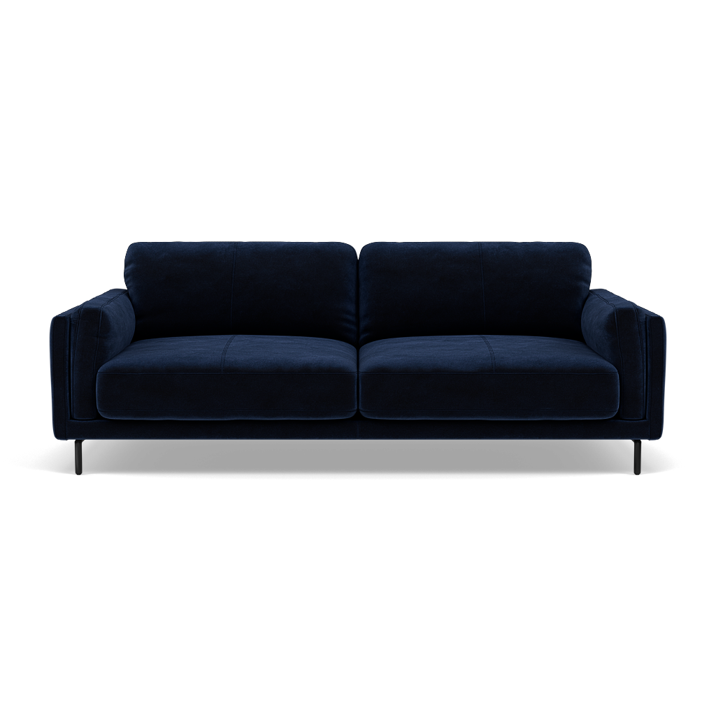 Morris 3 Seater Small Sofa - 2.5 Seater Sofa Compact Fabric 3 Seater Sofas Sterling Home 15 FAB-MEG-28 NAVY