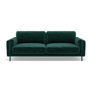 Morris 3 Seater Small Sofa - 2.5 Seater Sofa Compact Fabric 3 Seater Sofas Sterling Home 17 FAB-MEG-37 EMERALD GREEN