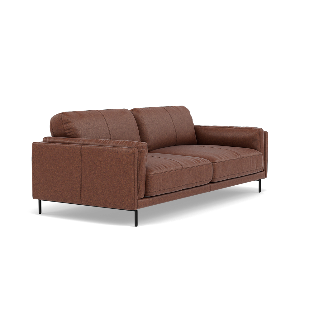 Morris 3 Seater Small Sofa - 2.5 Seater Sofa Compact Fabric — BFA-BLJ-05 HAZELNUT, gallery image 1
