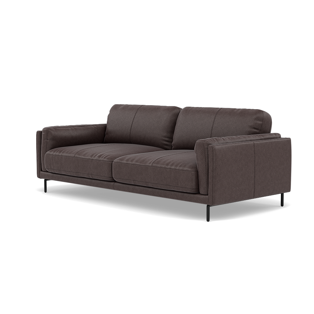 Morris 3 Seater Small Sofa - 2.5 Seater Sofa Compact Fabric — BFA-BLJ-088 CHARCOAL GREY, gallery image 3