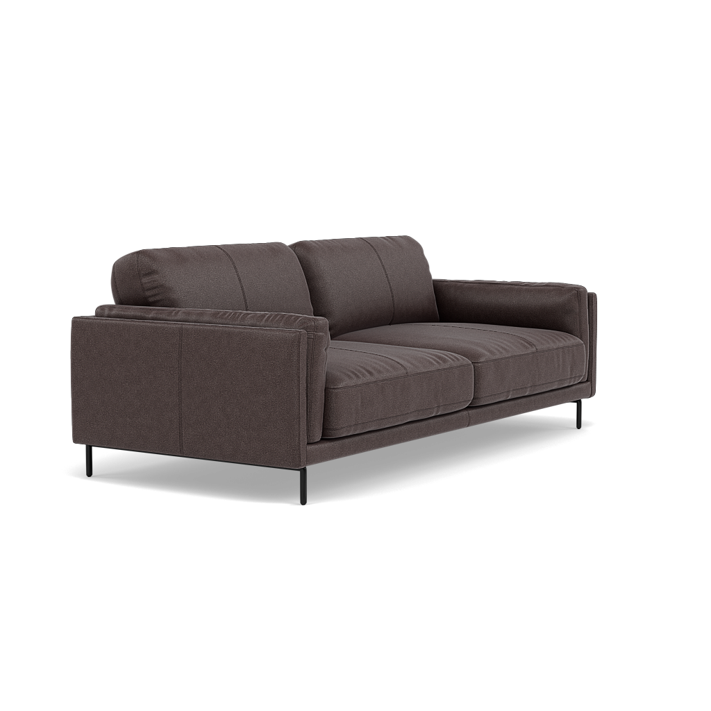Morris 3 Seater Small Sofa - 2.5 Seater Sofa Compact Fabric — BFA-BLJ-088 CHARCOAL GREY, gallery image 1
