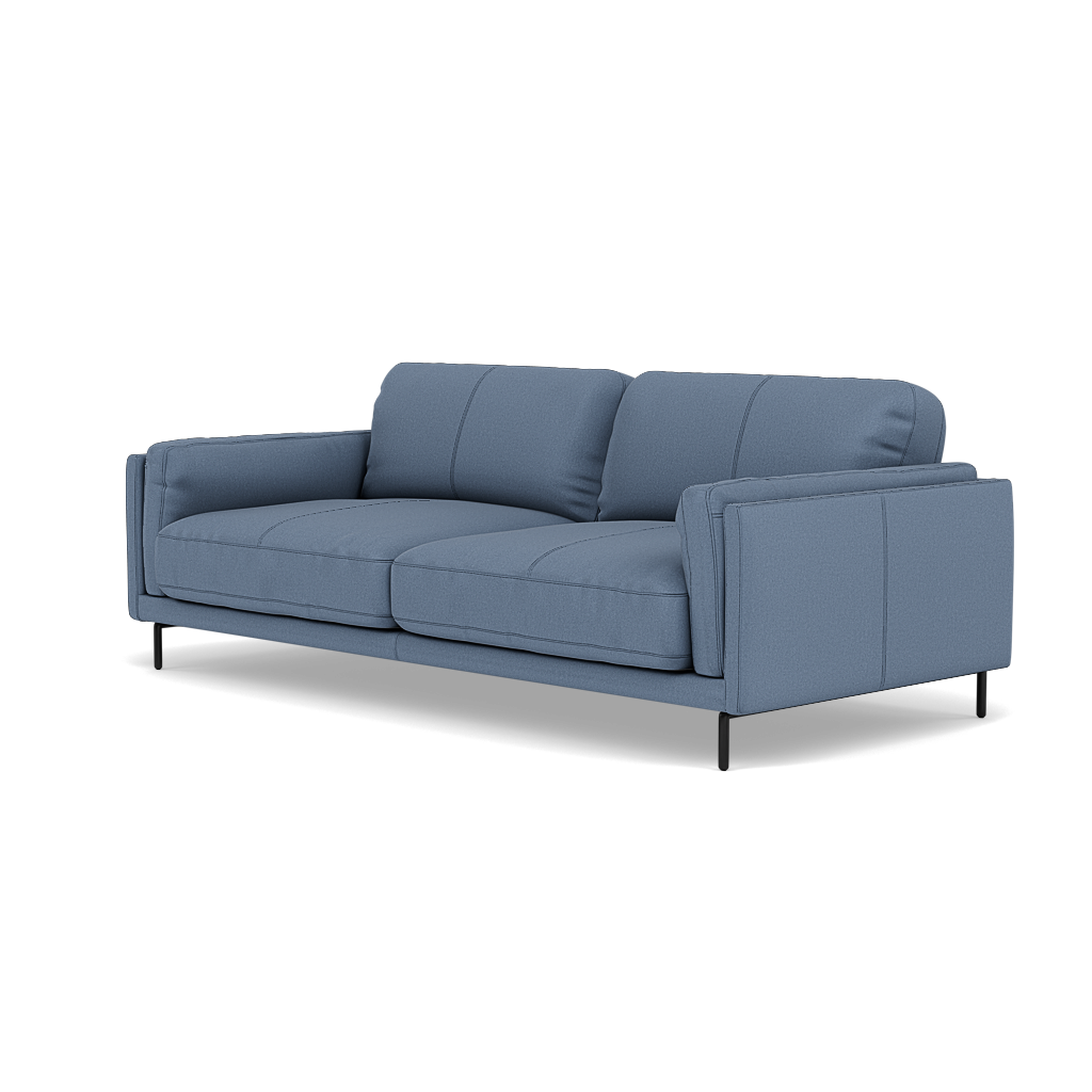 Morris 3 Seater Small Sofa - 2.5 Seater Sofa Compact Fabric — BFA-MAD-08 PACIFIC BLUE, gallery image 3