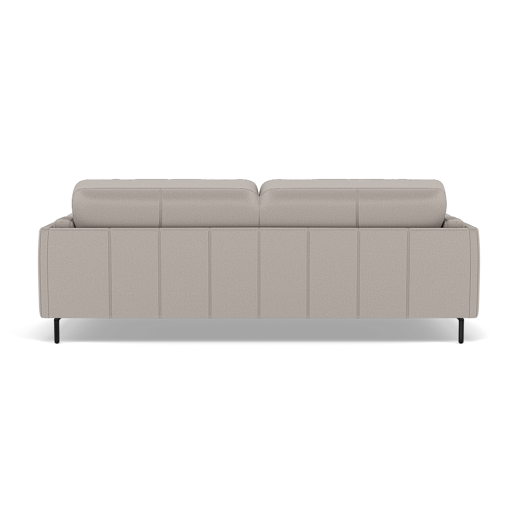 Morris 3 Seater Small Sofa - 2.5 Seater Sofa Compact Fabric — BFAMAD-02 SILVER GREY, gallery image 2