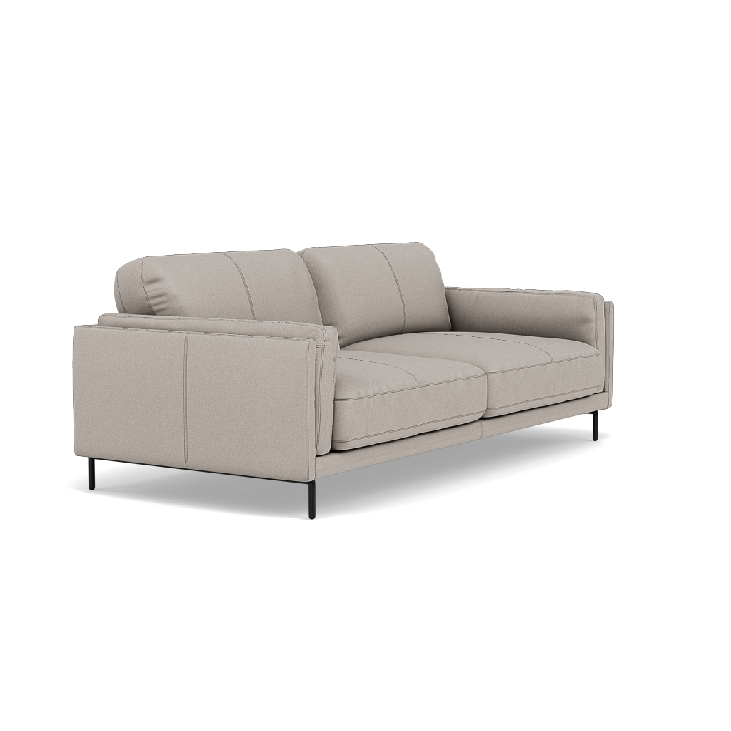 Morris 3 Seater Small Sofa - 2.5 Seater Sofa Compact Fabric — BFAMAD-02 SILVER GREY, gallery image 1