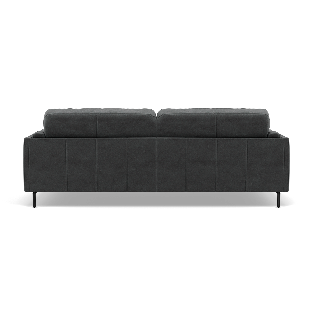 Morris 3 Seater Small Sofa - 2.5 Seater Sofa Compact Fabric — FAB-MEG-20  PEWTER, gallery image 2