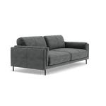 Morris 3 Seater Small Sofa - 2.5 Seater Sofa Compact Fabric — FAB-MEG-20  PEWTER, gallery image 1