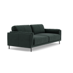 Morris 3 Seater Small Sofa - 2.5 Seater Sofa Compact Fabric — FAB-MEG-21  CHARCOAL GREY, gallery image 1