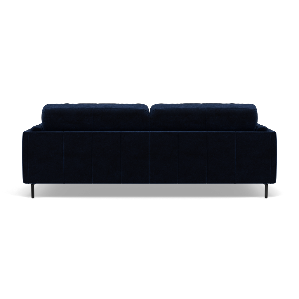 Morris 3 Seater Small Sofa - 2.5 Seater Sofa Compact Fabric — FAB-MEG-28  NAVY, gallery image 2