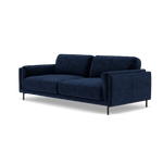 Morris 3 Seater Small Sofa - 2.5 Seater Sofa Compact Fabric — FAB-MEG-28  NAVY, gallery image 3