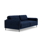 Morris 3 Seater Small Sofa - 2.5 Seater Sofa Compact Fabric — FAB-MEG-28  NAVY, gallery image 1
