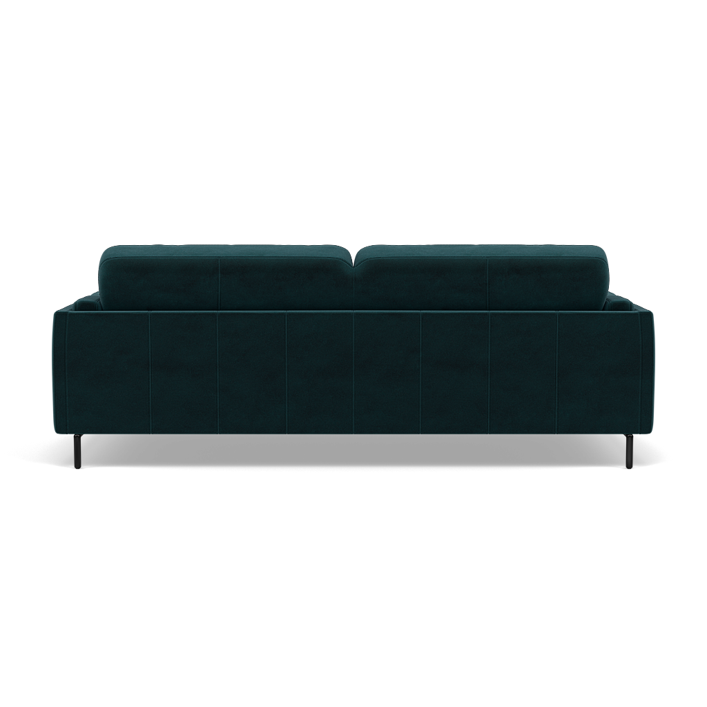 Morris 3 Seater Small Sofa - 2.5 Seater Sofa Compact Fabric — FAB-MEG-36  LAKE GREEN, gallery image 2