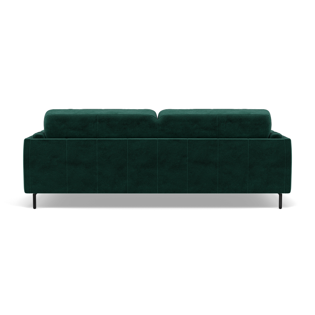 Morris 3 Seater Small Sofa - 2.5 Seater Sofa Compact Fabric — FAB-MEG-37  EMERALD GREEN, gallery image 2