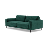 Morris 3 Seater Small Sofa - 2.5 Seater Sofa Compact Fabric — FAB-MEG-37  EMERALD GREEN, gallery image 3