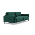 Morris 3 Seater Small Sofa - 2.5 Seater Sofa Compact Fabric — FAB-MEG-37  EMERALD GREEN, gallery image 1