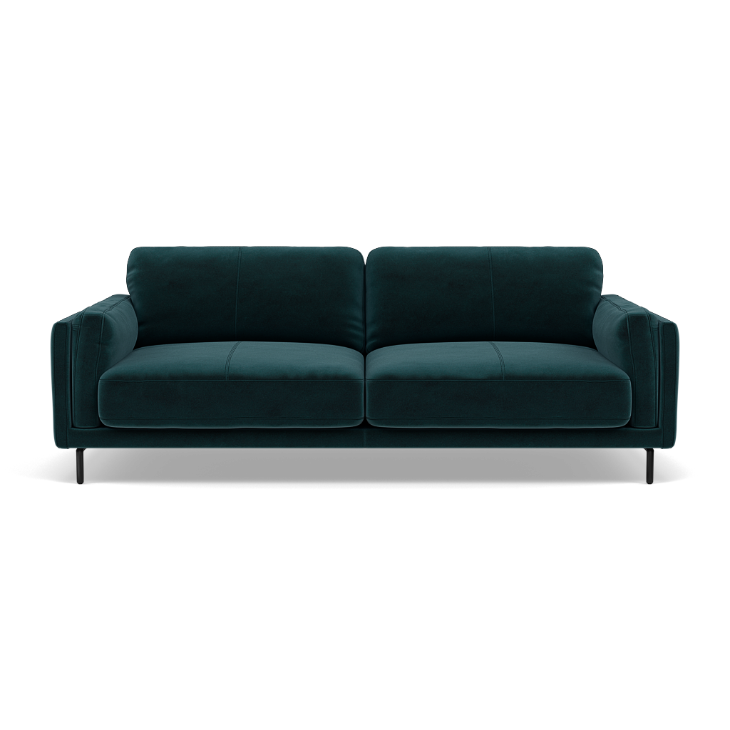 Morris 3 Seater Small Sofa - 2.5 Seater Sofa Compact Fabric 3 Seater Sofas Sterling Home 16 FAB-MEG-36 LAKE GREEN