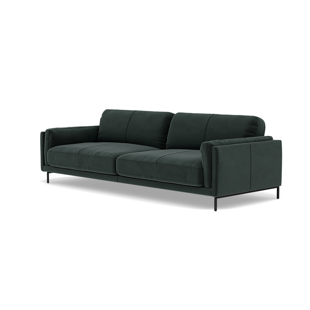 Morris 3 Seater Sofa - 2.5 Seater Sofa Fabric — FAB-MEG-21  CHARCOAL GREY, gallery image 3