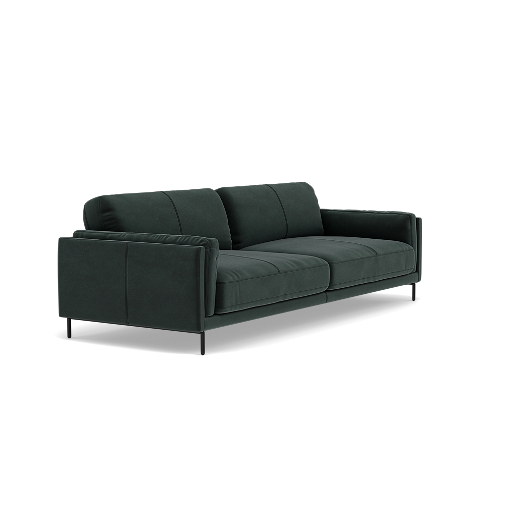 Morris 3 Seater Sofa - 2.5 Seater Sofa Fabric — FAB-MEG-21  CHARCOAL GREY, gallery image 1