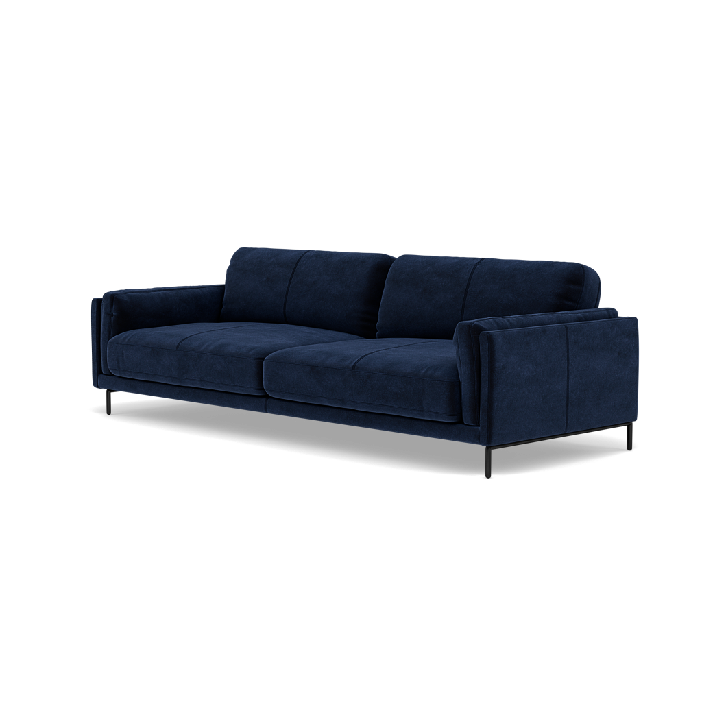 Morris 3 Seater Sofa - 2.5 Seater Sofa Fabric — FAB-MEG-28  NAVY, gallery image 3