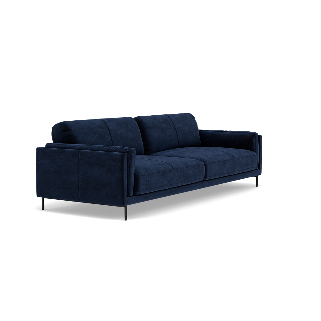 Morris 3 Seater Sofa - 2.5 Seater Sofa Fabric — FAB-MEG-28  NAVY, gallery image 1