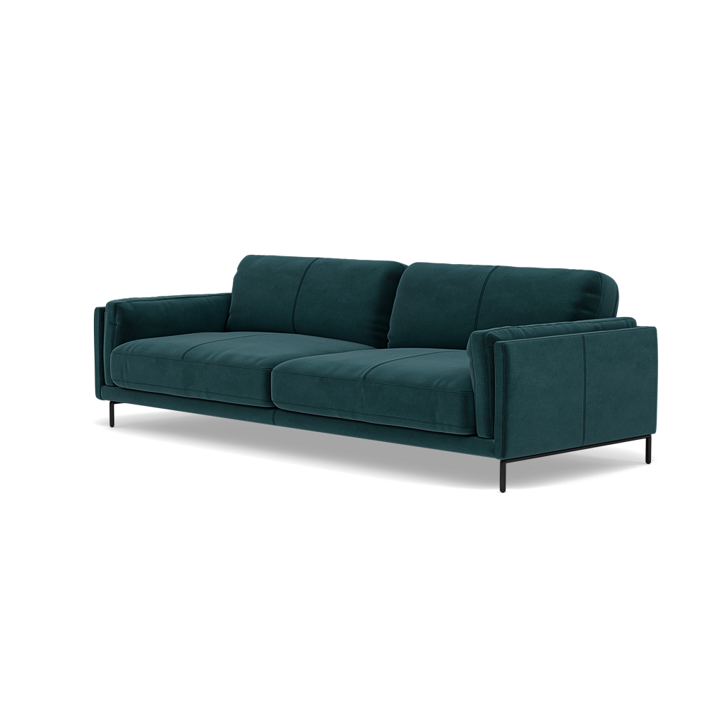 Morris 3 Seater Sofa - 2.5 Seater Sofa Fabric — FAB-MEG-36  LAKE GREEN, gallery image 3