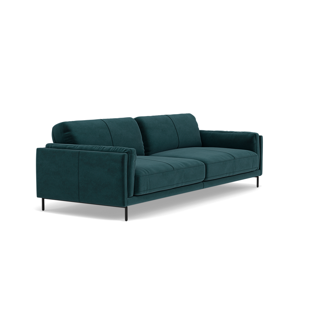 Morris 3 Seater Sofa - 2.5 Seater Sofa Fabric — FAB-MEG-36  LAKE GREEN, gallery image 1