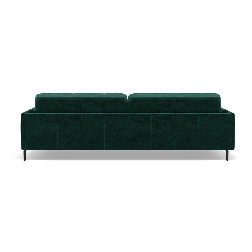 Morris 3 Seater Sofa - 2.5 Seater Sofa Fabric — FAB-MEG-37  EMERALD GREEN, gallery image 2