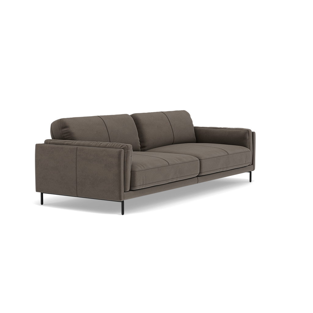 Morris 3 Seater Sofa - 2.5 Seater Sofa Fabric — FAB-MEG-51  DK TAUPE, gallery image 1