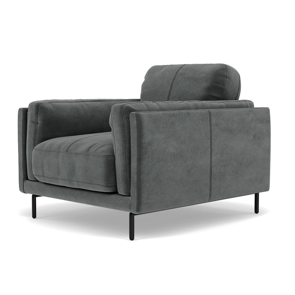 Morris Armchair - Armchair Fabric — FAB-MEG-20  PEWTER, gallery image 3
