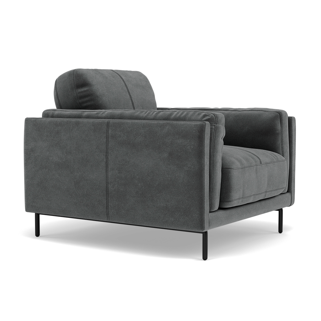 Morris Armchair - Armchair Fabric — FAB-MEG-20  PEWTER, gallery image 1