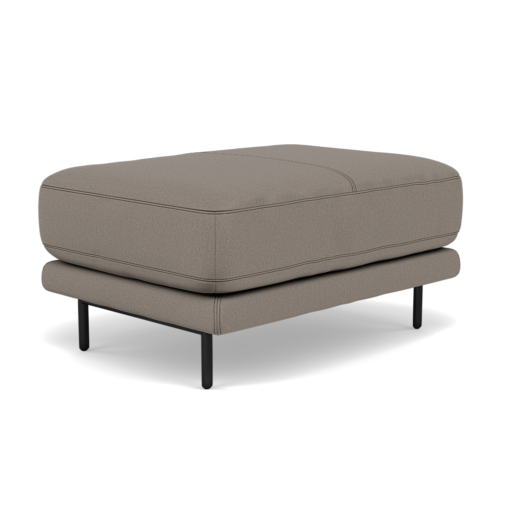 Morris Footstool - Rectangular Footstool Fabric — BFA-MAD-03 DARK GREY, gallery image 3