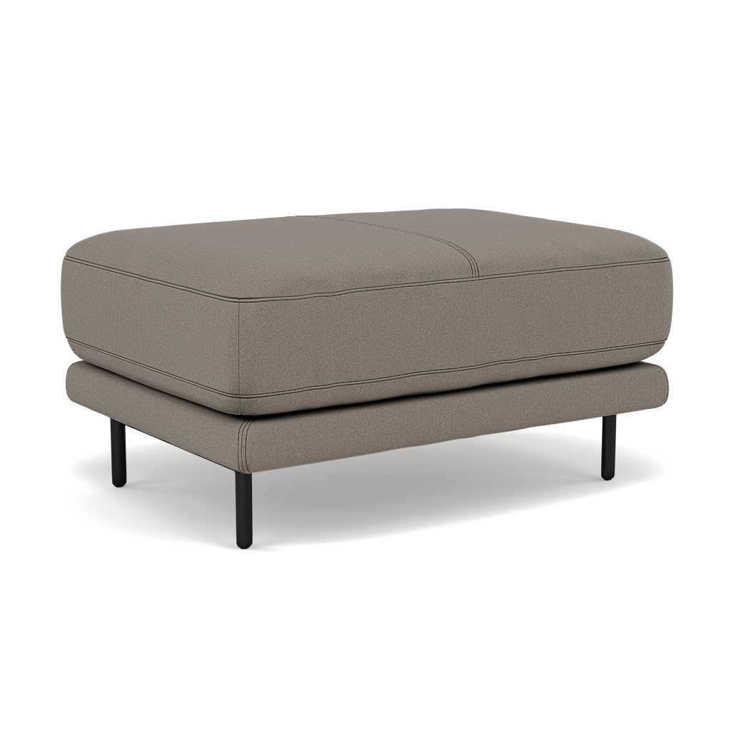 Morris Footstool - Rectangular Footstool Fabric — BFA-MAD-03 DARK GREY, gallery image 1