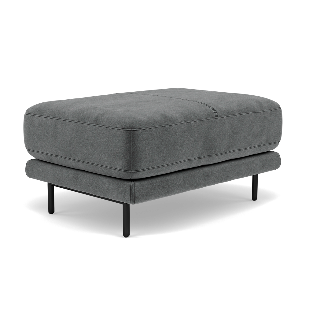 Morris Footstool - Rectangular Footstool Fabric — FAB-MEG-20  PEWTER, gallery image 3