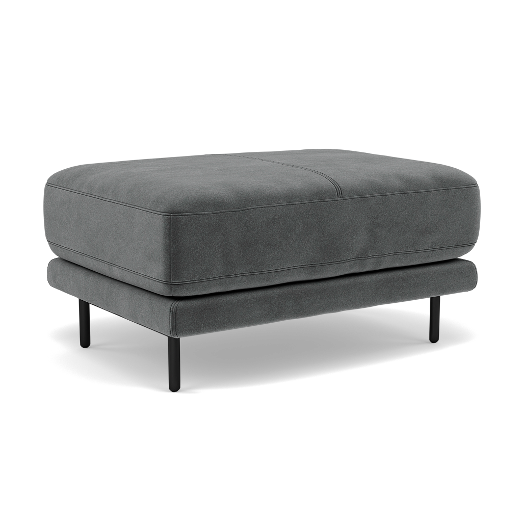 Morris Footstool - Rectangular Footstool Fabric — FAB-MEG-20  PEWTER, gallery image 1
