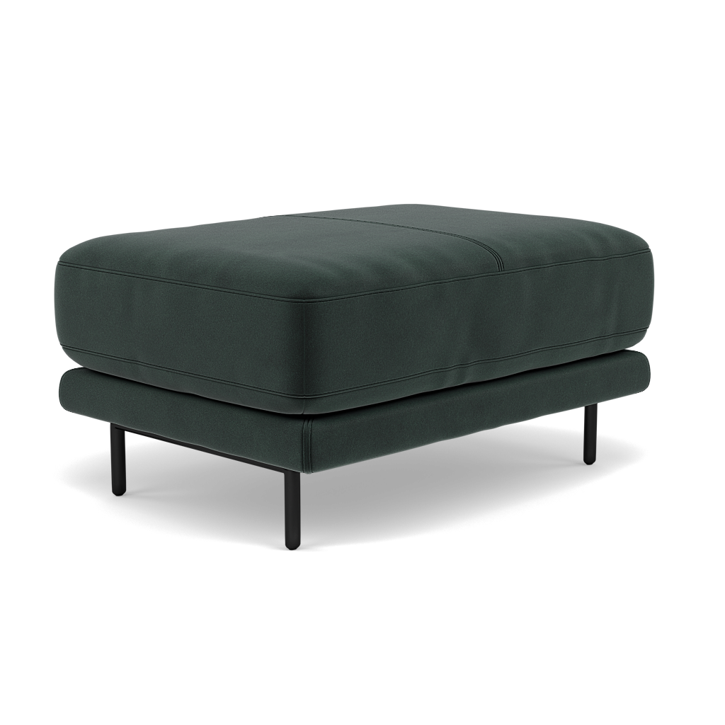 Morris Footstool - Rectangular Footstool Fabric — FAB-MEG-21  CHARCOAL GREY, gallery image 3