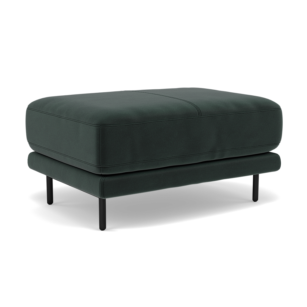 Morris Footstool - Rectangular Footstool Fabric — FAB-MEG-21  CHARCOAL GREY, gallery image 1