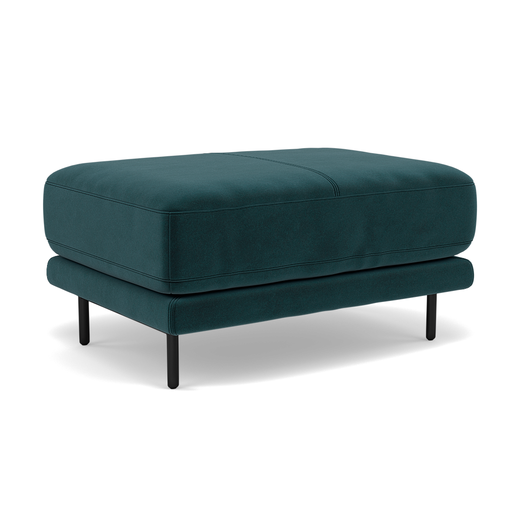 Morris Footstool - Rectangular Footstool Fabric — FAB-MEG-36  LAKE GREEN, gallery image 1