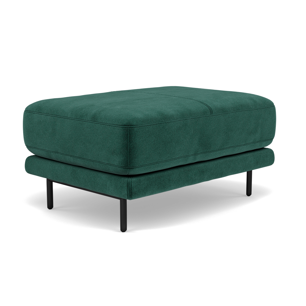 Morris Footstool - Rectangular Footstool Fabric — FAB-MEG-37  EMERALD GREEN, gallery image 3