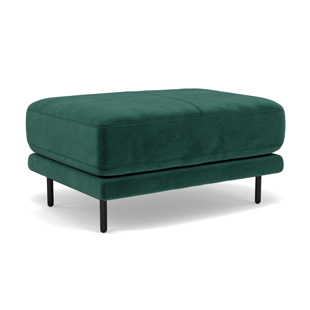 Morris Footstool - Rectangular Footstool Fabric — FAB-MEG-37  EMERALD GREEN, gallery image 1