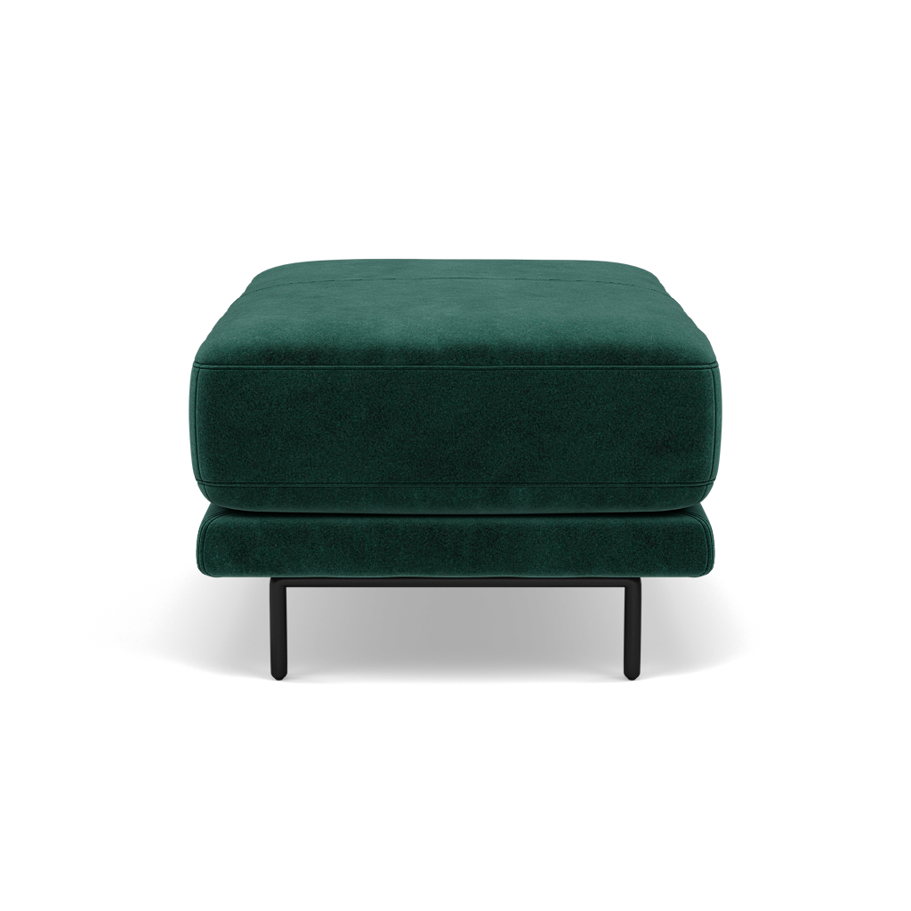 Morris Footstool - Rectangular Footstool Fabric — FAB-MEG-37  EMERALD GREEN, gallery image 2