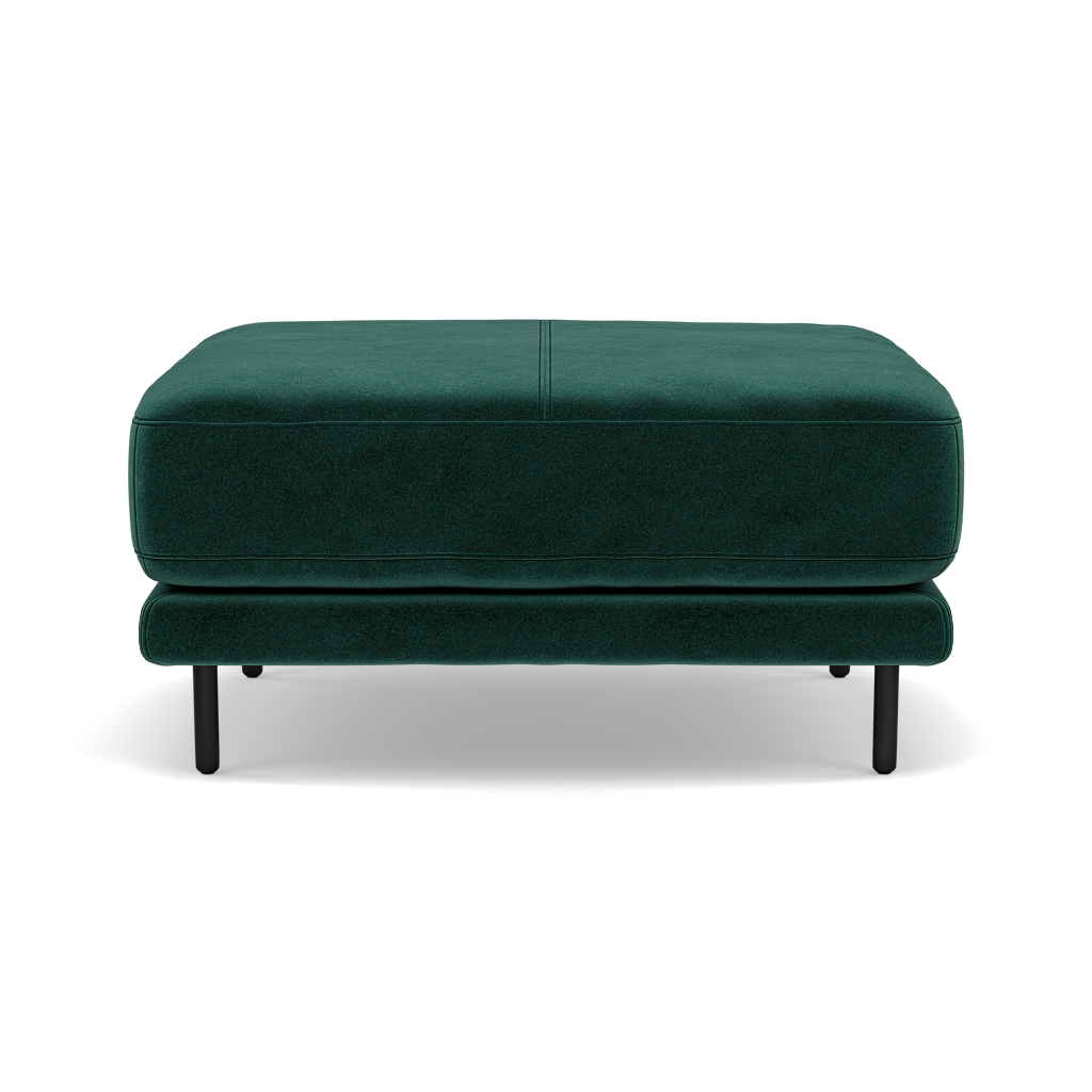 Morris Footstool - Rectangular Footstool Fabric Footstools Sterling Home 17 FAB-MEG-37 EMERALD GREEN