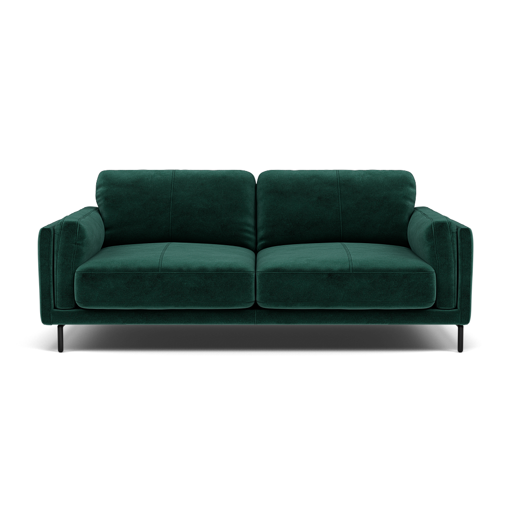 Morris Large 2 Seater Sofa - 2.25 Seater Compact Fabric 2 Seater Sofas Sterling Home 19 FAB-MEG-37 EMERALD GREEN